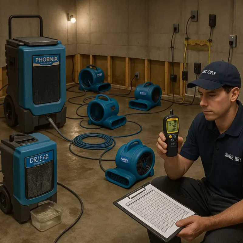 Structural Drying and Dehumidification process in Altamont, KS